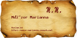 Mázor Marianna névjegykártya